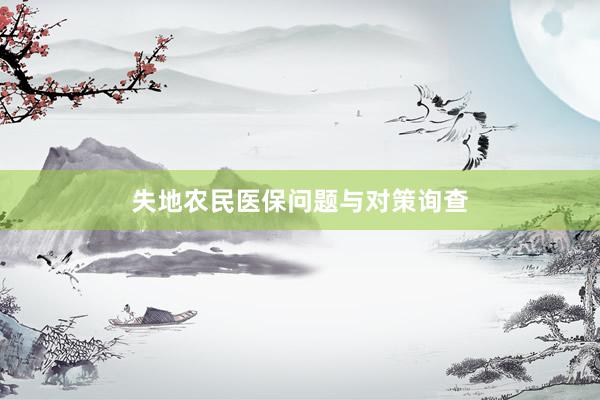失地农民医保问题与对策询查